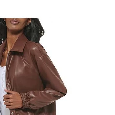 Jacket Store USA Women™s Posh Brown Leather Bomber Jacket