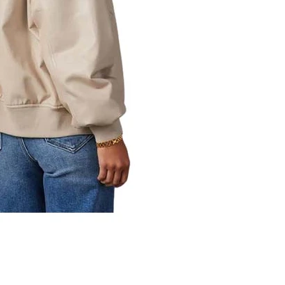 Jacket Store USA Women™s Ember Beige Leather Bomber Jacket
