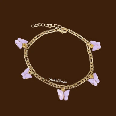 YonidaPunani Adjustable Chain Closure Fairytale Butterfly Anklet Jewelry