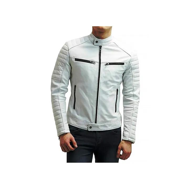 Jacket Store USA Men's Genuine Leather Moto Slim Fit Jacket