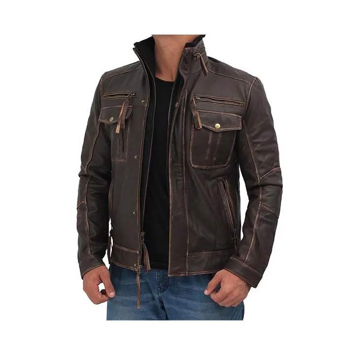 Jacket Store USA Men's Vintage Moto Genuine Leather Jacket