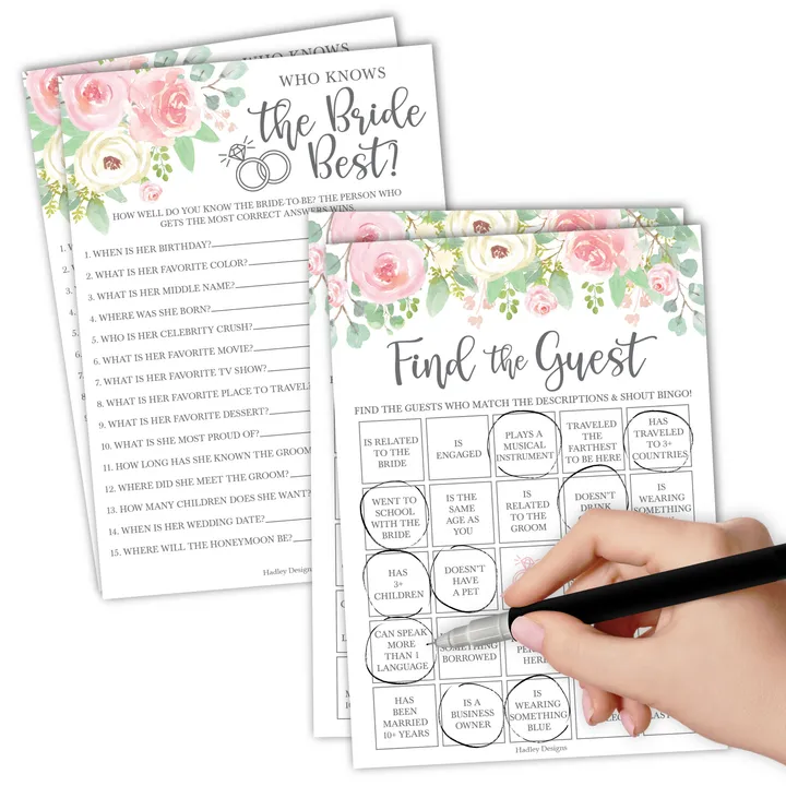 Hadley Designs Who Knows The Bride Best Find The Guest - Set Of 20