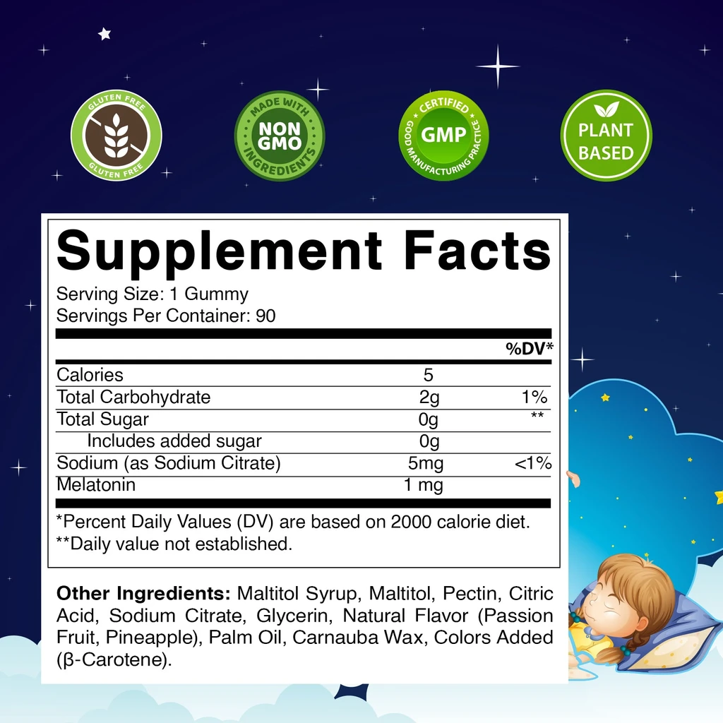 Vitamatic Sugar Free Kids Melatonin 1mg