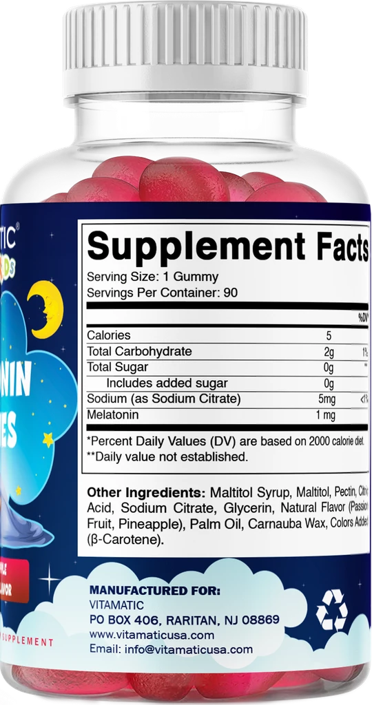 Vitamatic Sugar Free Kids Melatonin 1mg