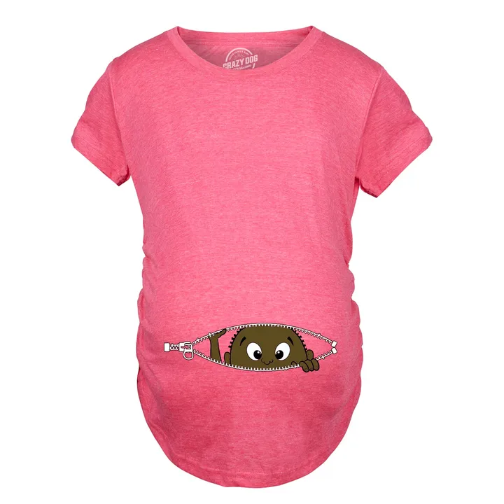 Crazy Dog T Shirts African American Peeking Baby Maternity T Shirt