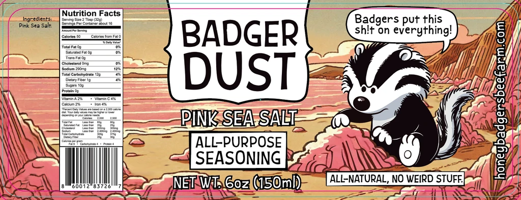 Honey Badgers Bee Farm Badger Dust Pink Sea Salt