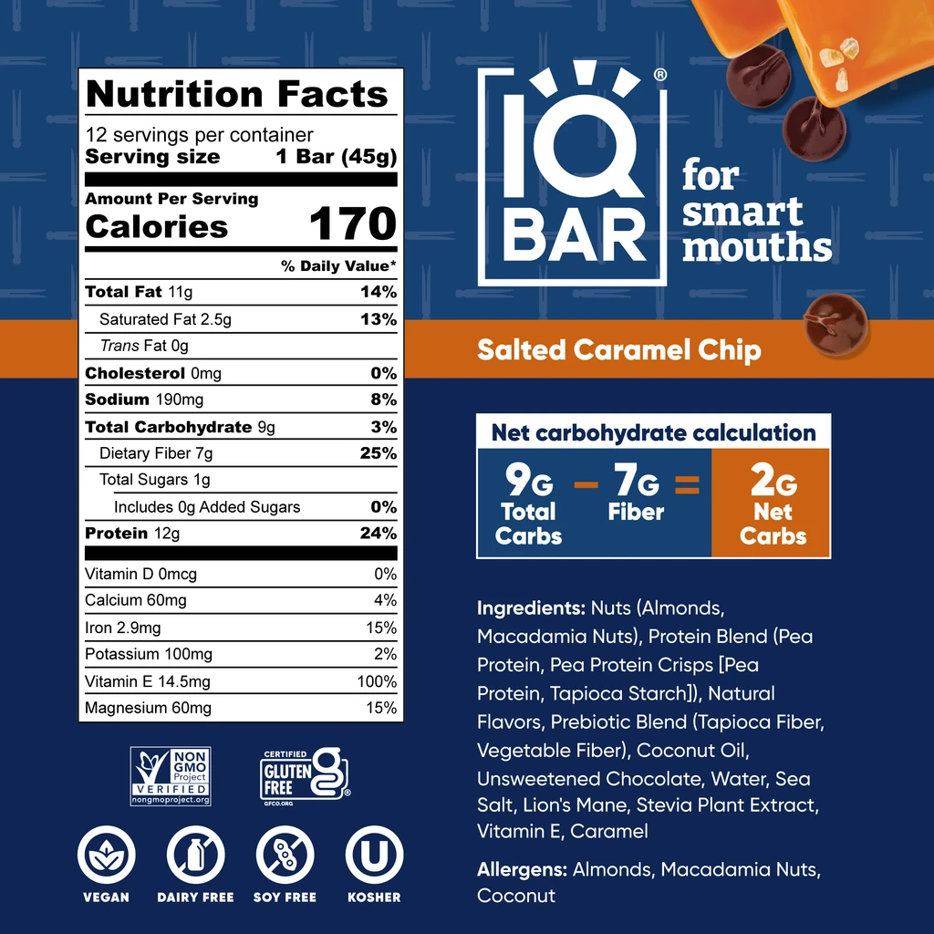 IQBAR Yuzu Mango & Salted Caramel Chip Bars Bundle