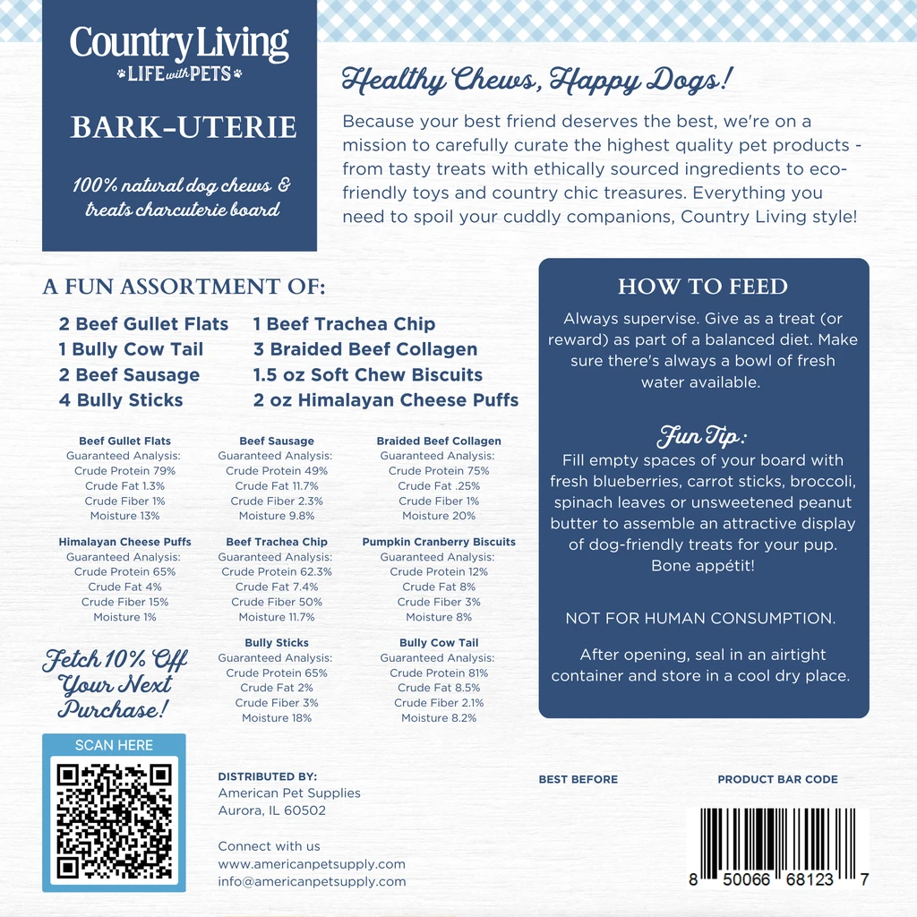 American Pet Supplies Bark-Uterie Board – Charcuterie-Inspired Natural Dog Treats Selection
