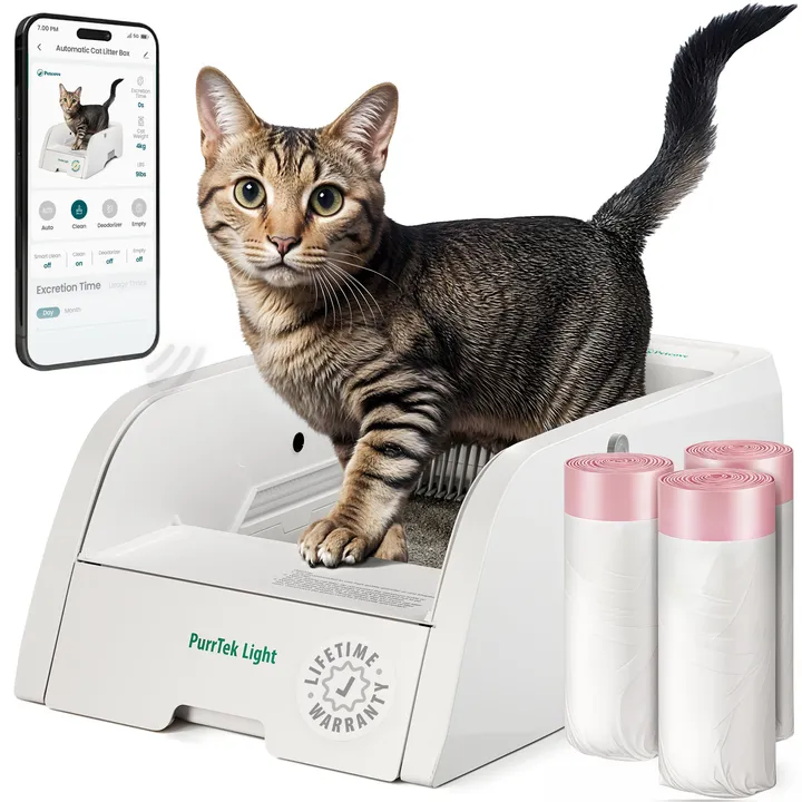 Petcove PurrTek™ Light Self-Cleaning Litter Box