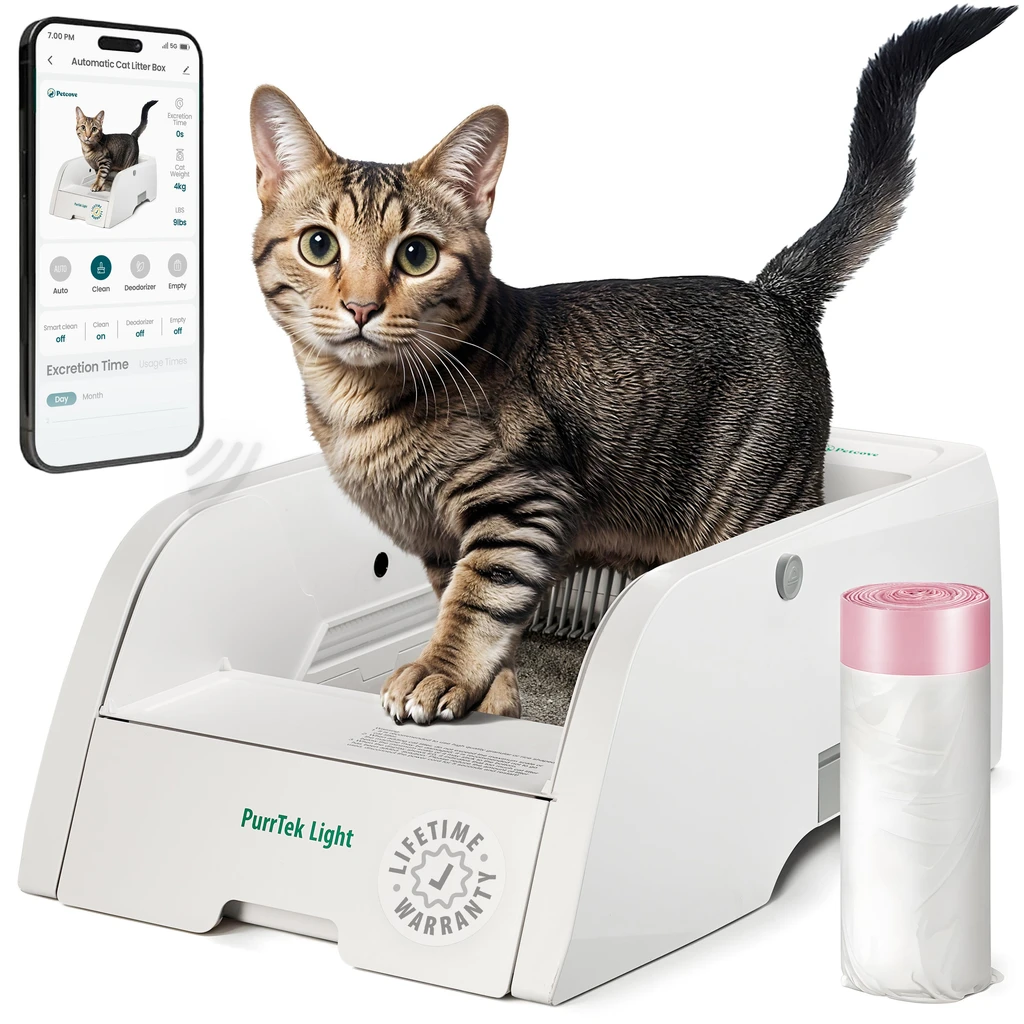 Petcove PurrTek™ Light Self-Cleaning Litter Box