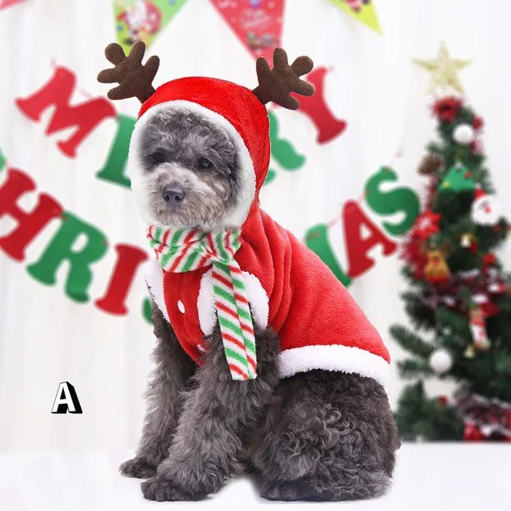 Dog Hugs Cat Festive Feline Christmas Cat Costume