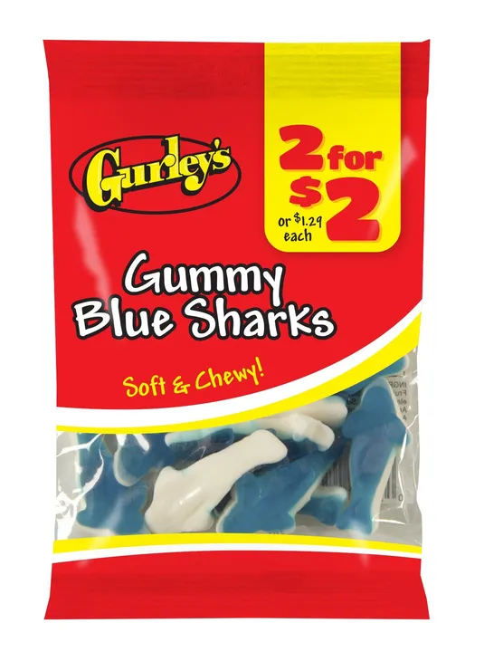 Gurley's Foods Blue Shark Gummi, Aquatic-Themed Fruity Treats