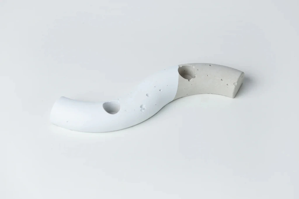 Bluecorn Candles Handcrafted S-Shaped Concrete Taper Candle Holder