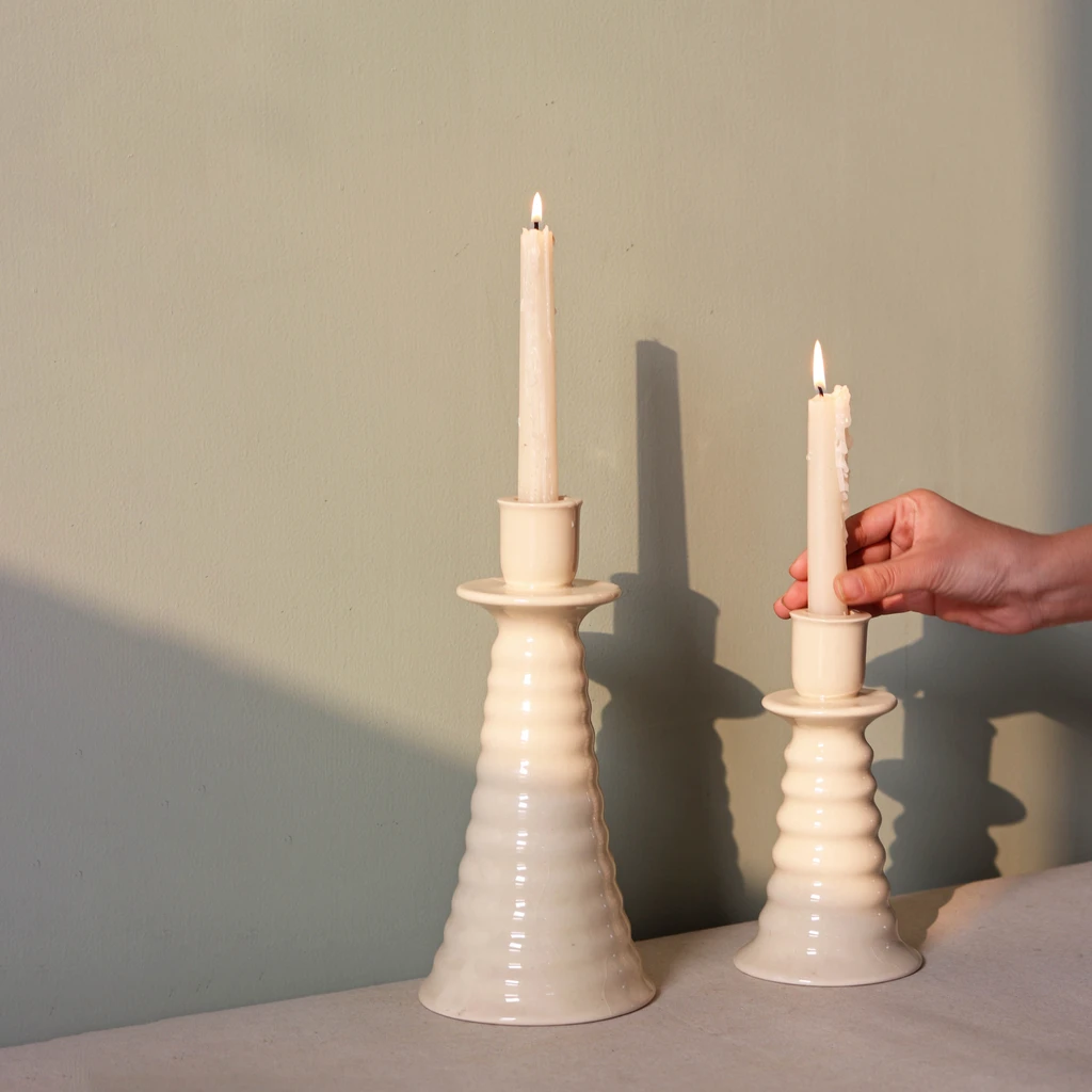Casa Amarosa Ceramic Coil Candle Holder Small