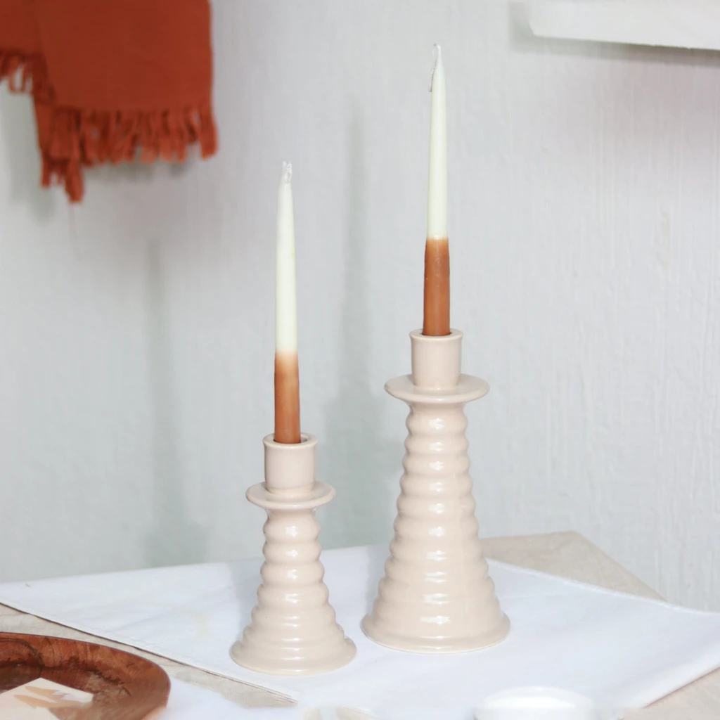 Casa Amarosa Ceramic Coil Candle Holder Small