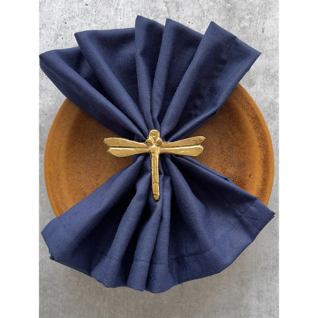 Casa Amarosa Dragonfly Metal Napkin Ring - Set of 4