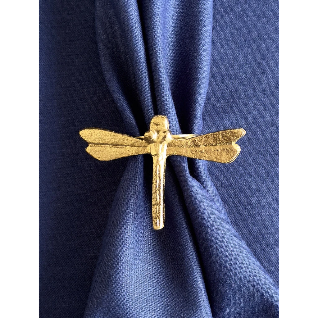 Casa Amarosa Dragonfly Metal Napkin Ring - Set of 4