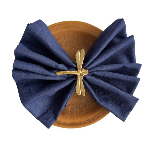 Casa Amarosa Dragonfly Metal Napkin Ring - Set of 4