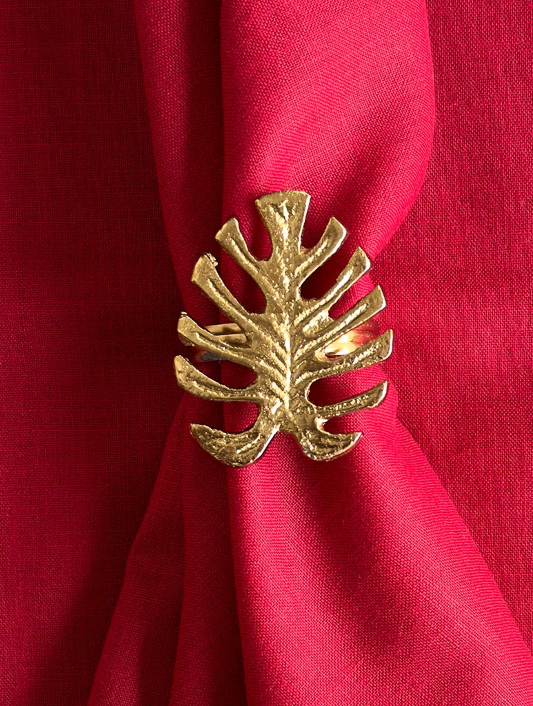 Casa Amarosa Leaf Metal Napkin Ring