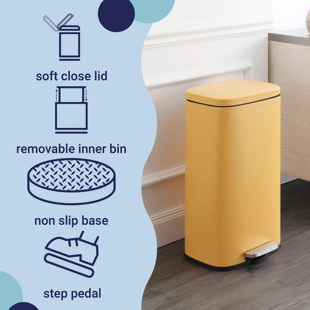 Happimess Abrahamus 30 Liter/8 Gallon Step-Open Trash Can