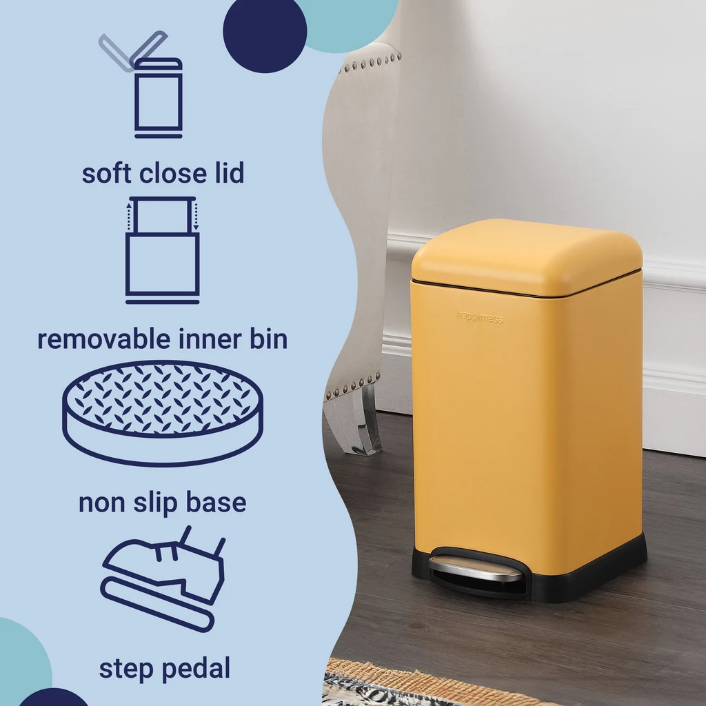 Happimess Betty Retro Mini 12 Liter/3.2 Gallon Step-Open Trash Can