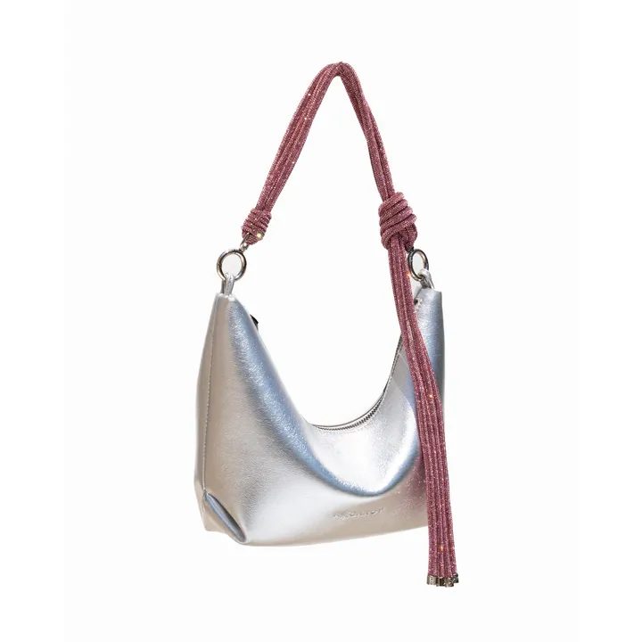 ROCKNOT  Hezi Leather Shoulder Bag - Metallic Silver