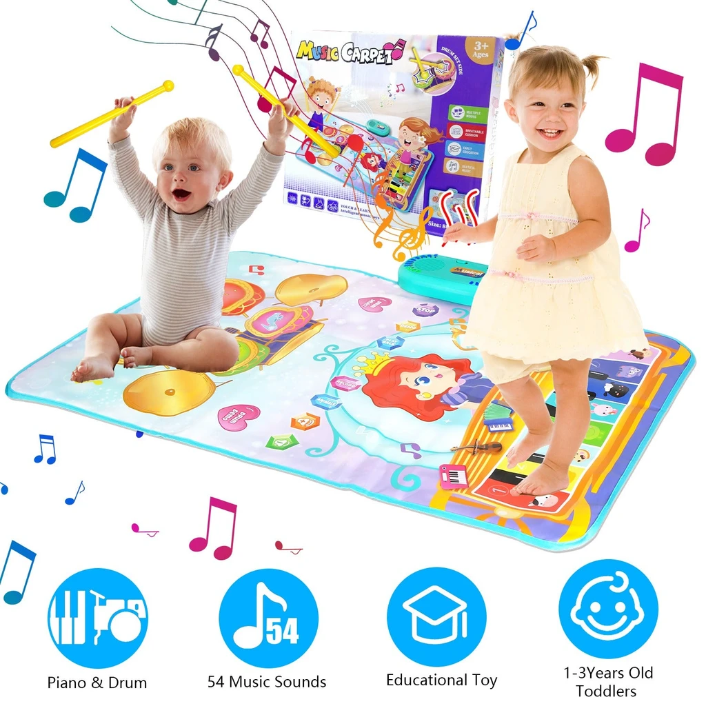 Gbruno Store Baby Musical Mat With 55 Sounds – Piano & Drum Learning Toy