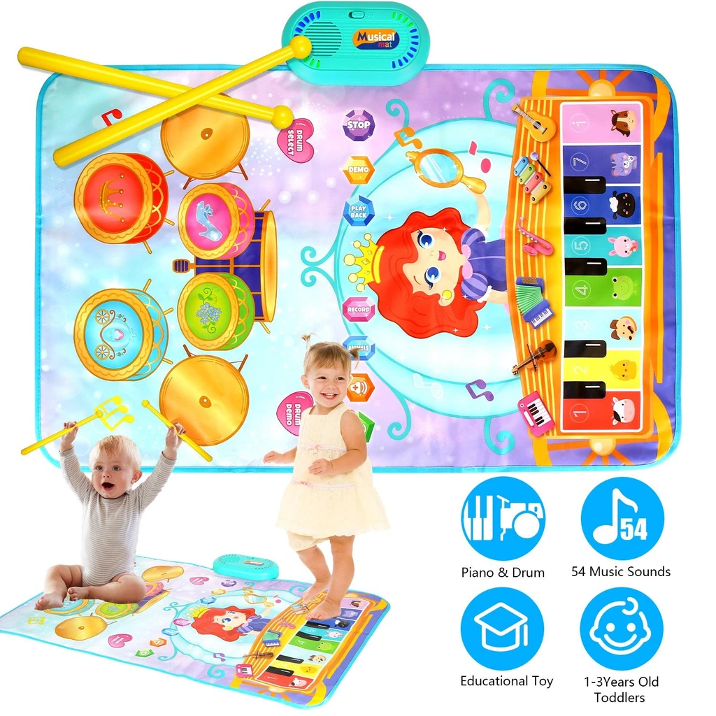 Gbruno Store Baby Musical Mat With 55 Sounds – Piano & Drum Learning Toy