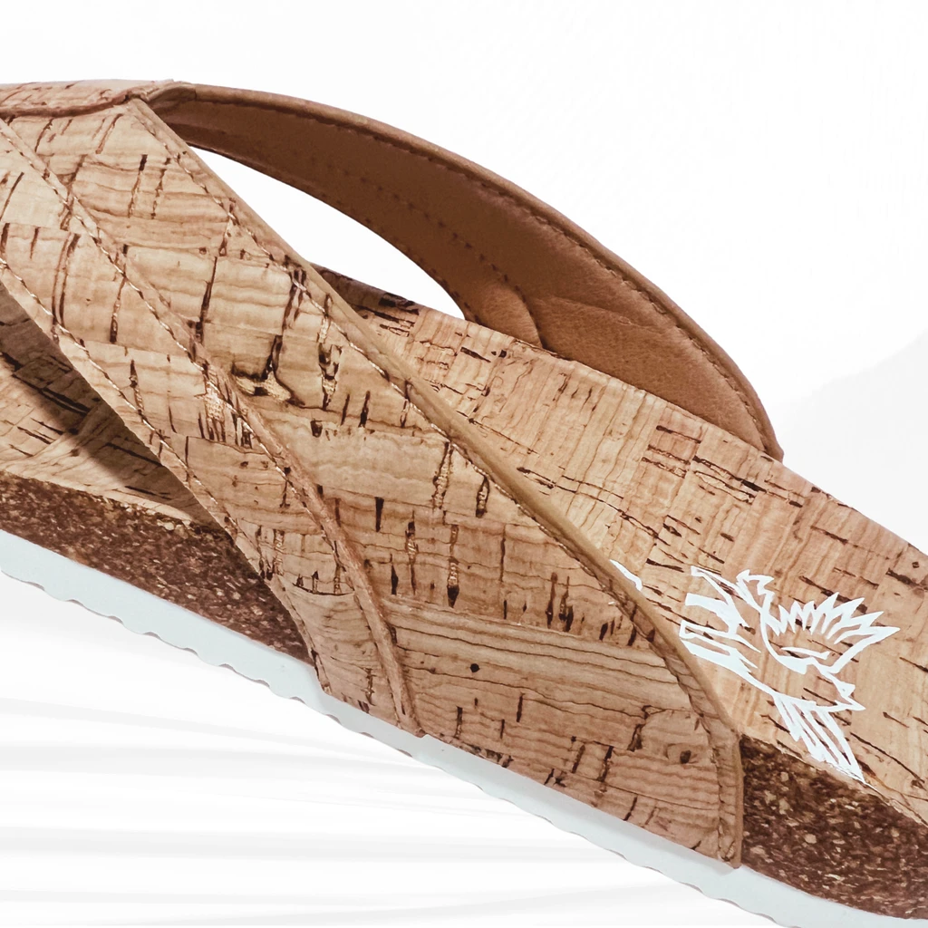 Gypsy Footwear  The Jessica Flip-Flops Triple Cork, Cork Cushion, Cork Footbed, Cork Upper, With Heel And Arch Support