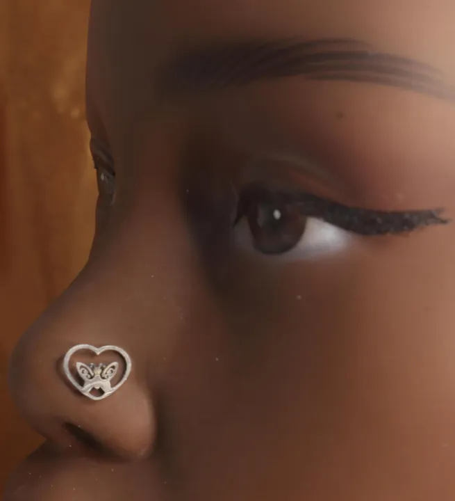 YonidaPunani Steel Heart Shape Butterfly Nose Stud Piercing