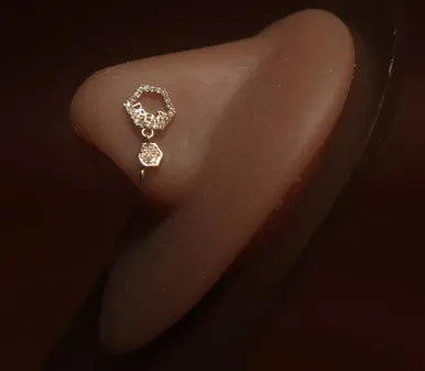 YonidaPunani Dream Shape Two Gems Nose Cuff Clip On