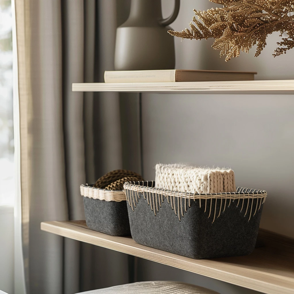 La Jolie Muse Yvette - Felt Rectangular Storage Basket M