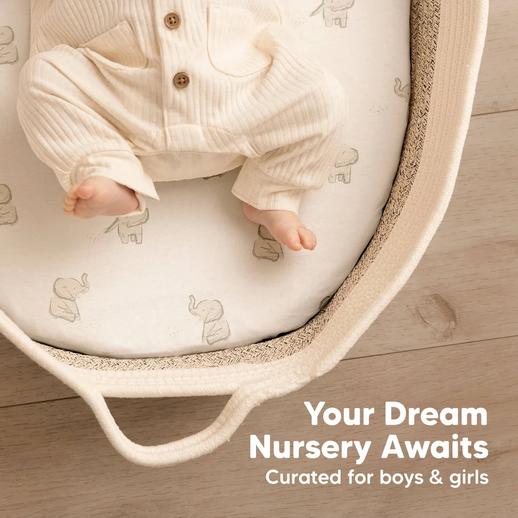 KeaBabies 2-Pack Soothe Fitted Bassinet Sheets