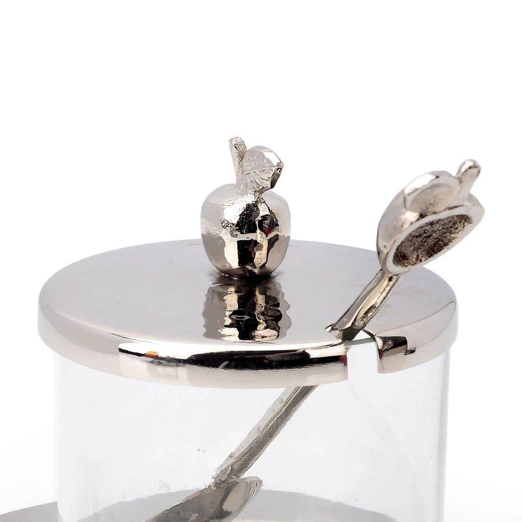 Classic Touch Apple Shaped Honey Jar With Spoon