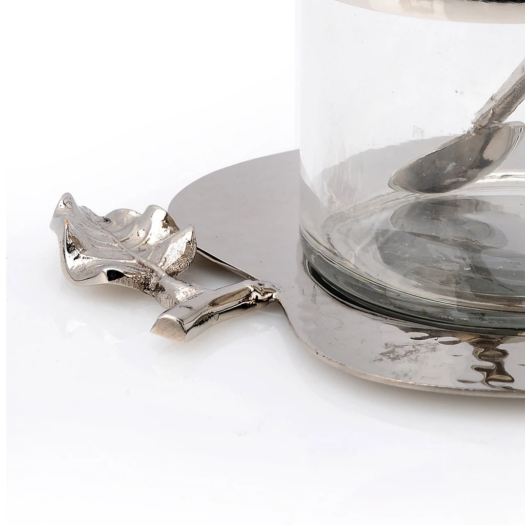 Classic Touch Apple Shaped Honey Jar With Spoon
