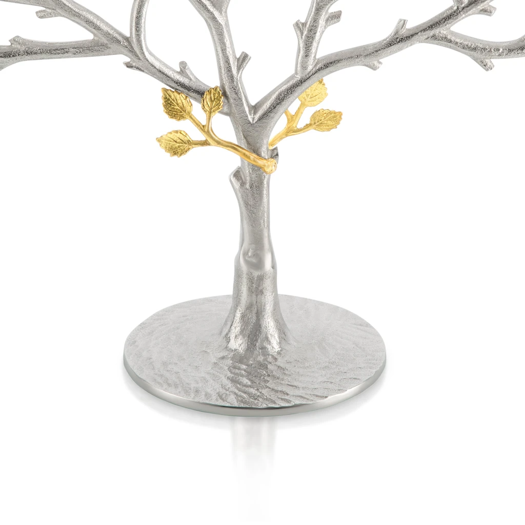 Classic Touch Two-tone Menorah With Leaf Design