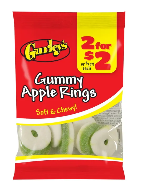 Gurley's Foods Sour & Sweet Green Apple Gummi Rings