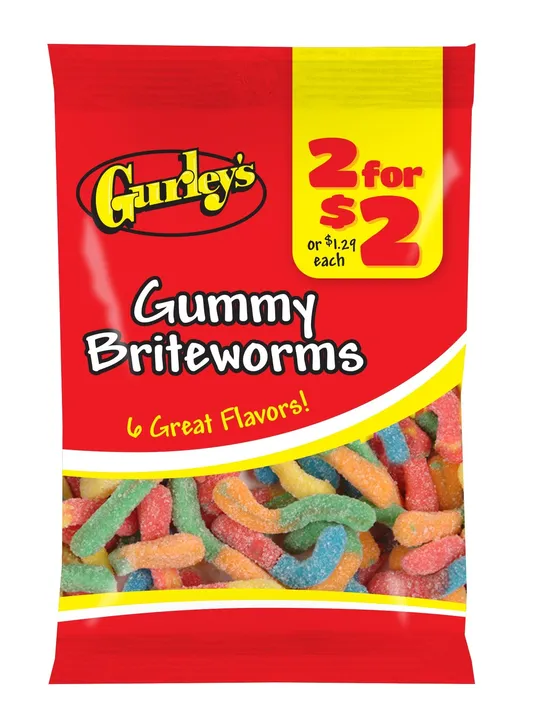 Gurley's Foods Neon-Colored Tangy Gummy Worms