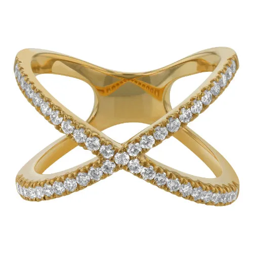 Noémie Round Diamonds Criss Cross Ring - Lab Grown Diamonds | VS Clarity