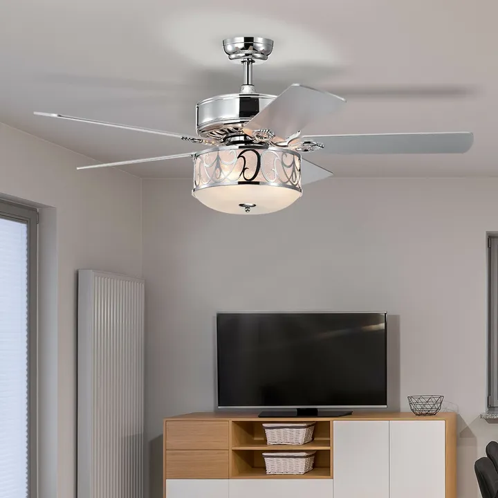 Directdeals 52 Inch Reversible Ceiling Fan with Light & Remote Control