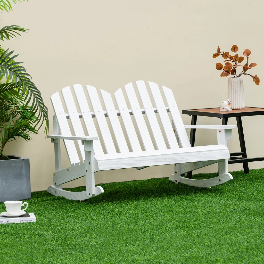 Directdeals 2 Person Adirondack Rocking Chair for Kids - Weather Resistant