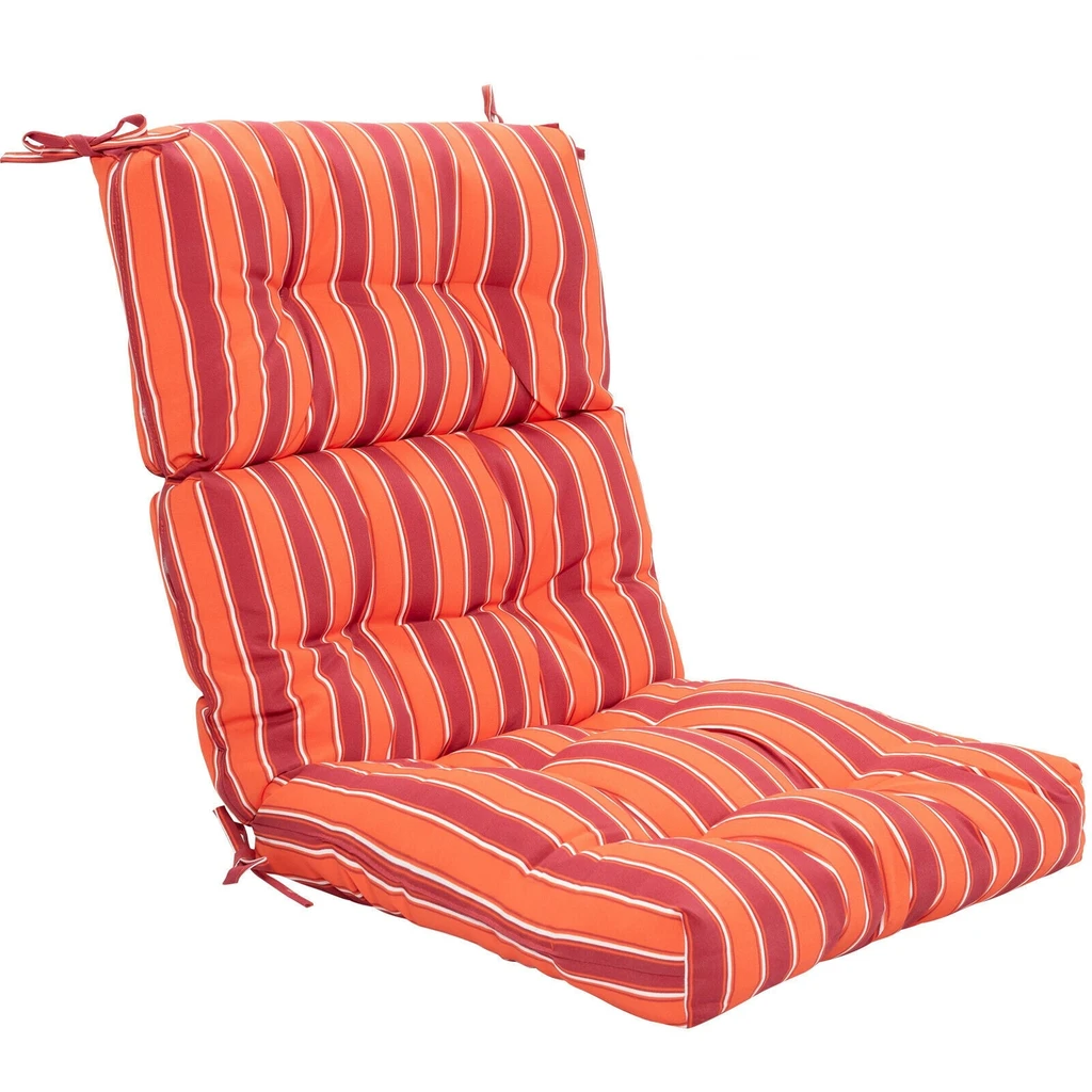 Directdeals 22 X 44 Inch Tufted Outdoor Patio Chair Cushion - Red Comfort