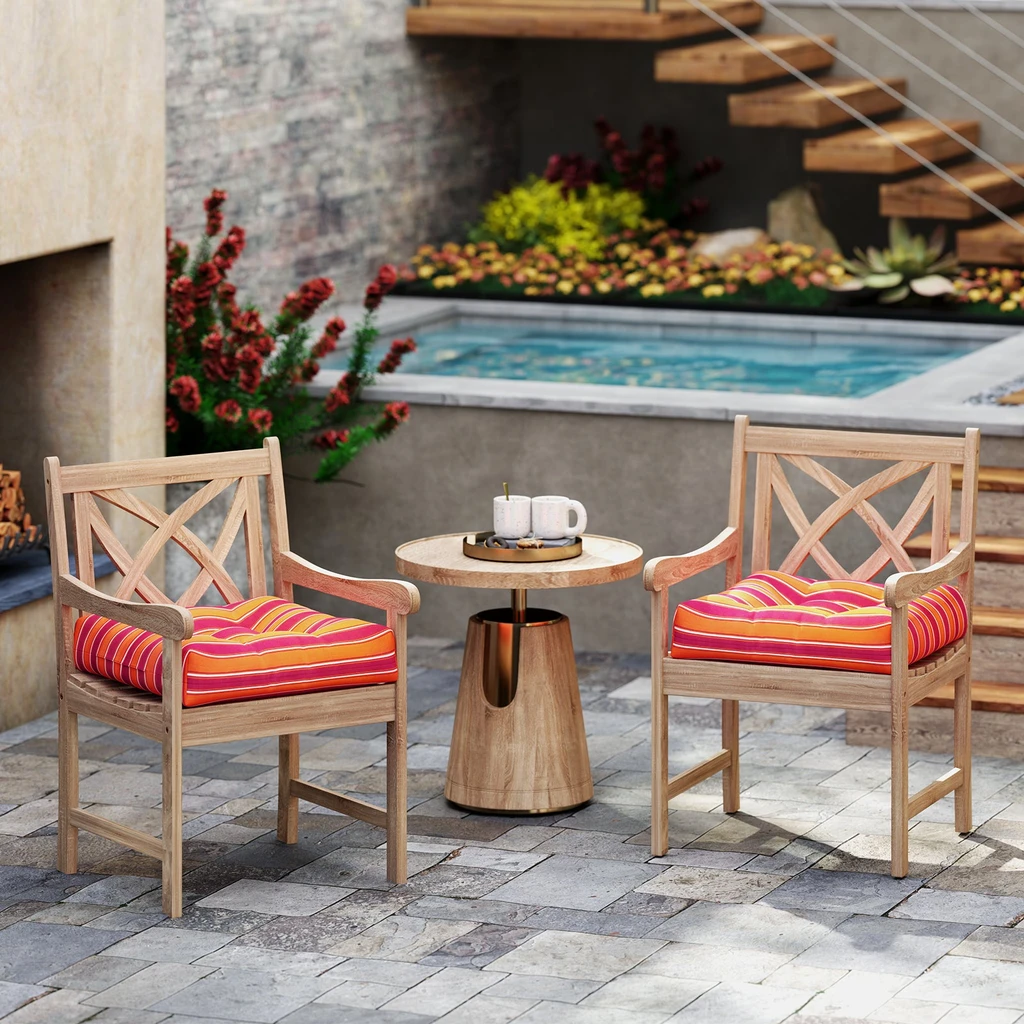 Directdeals Durable 21 Inch Patio Chair Seat Cushion - Orange