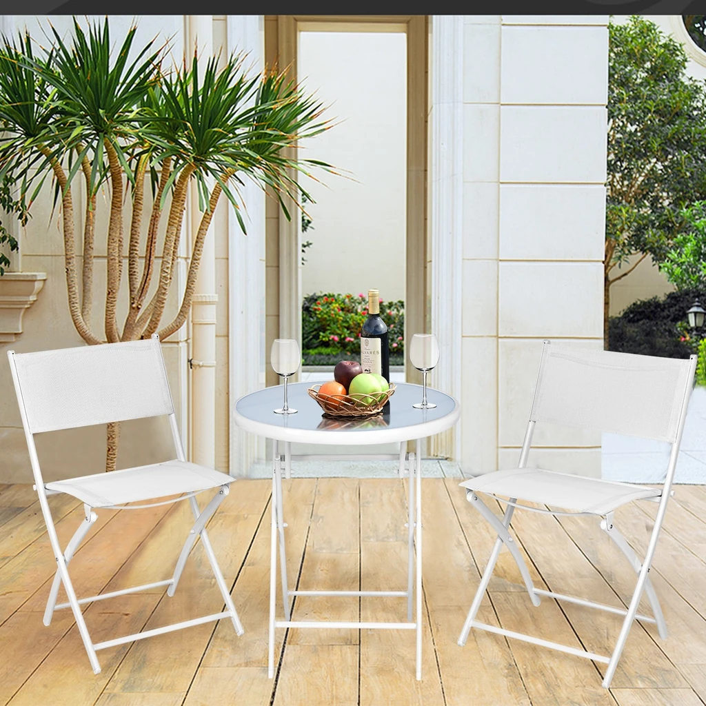 Directdeals 3-Piece Folding Bistro Set for Outdoor Spaces