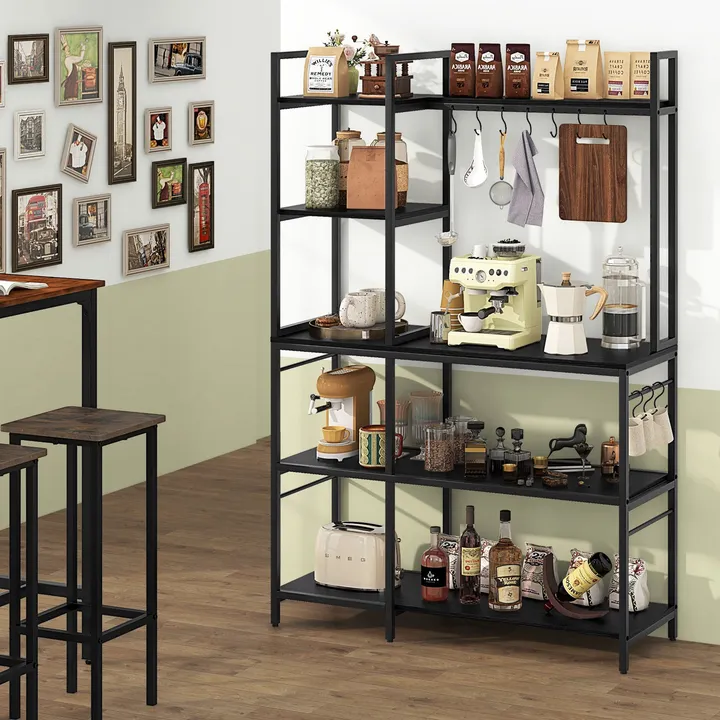 Directdeals 5-Tier Bakers Rack with Charging Station & Hooks