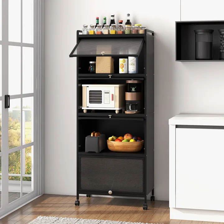 Directdeals 5-Tier Kitchen Baker's Rack with Space-Saving Flip-Up Doors