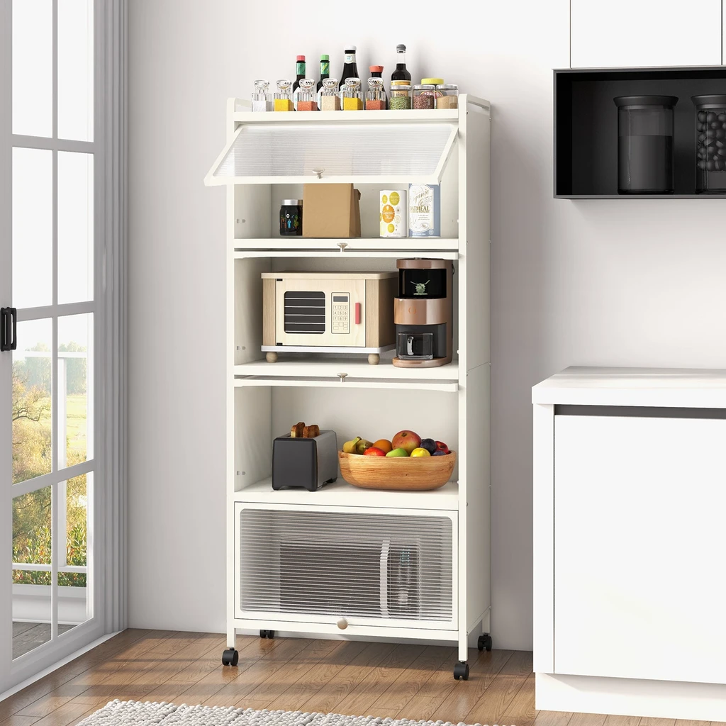 Directdeals 5-Tier Kitchen Baker's Rack with Space-Saving Flip-Up Doors