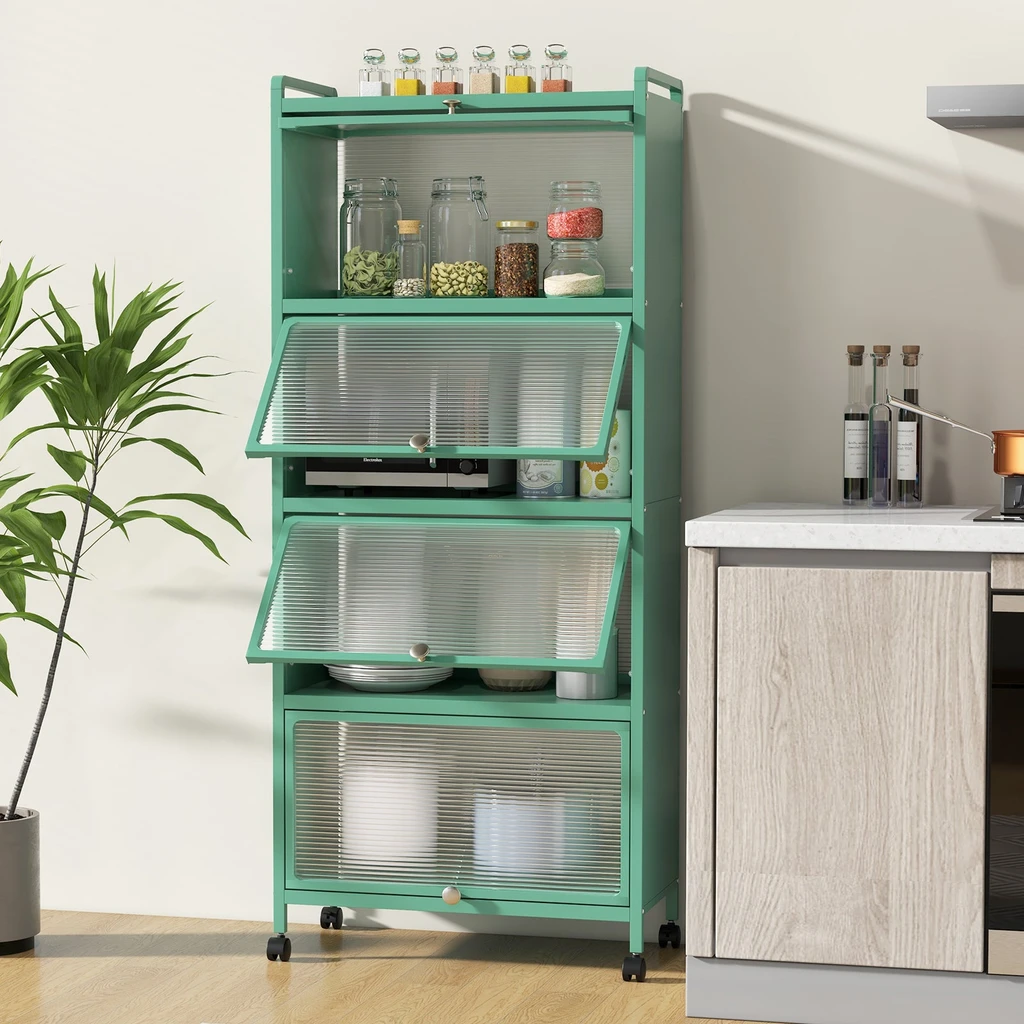 Directdeals 5-Tier Kitchen Baker's Rack with Flip-Up Doors for Space-Saving