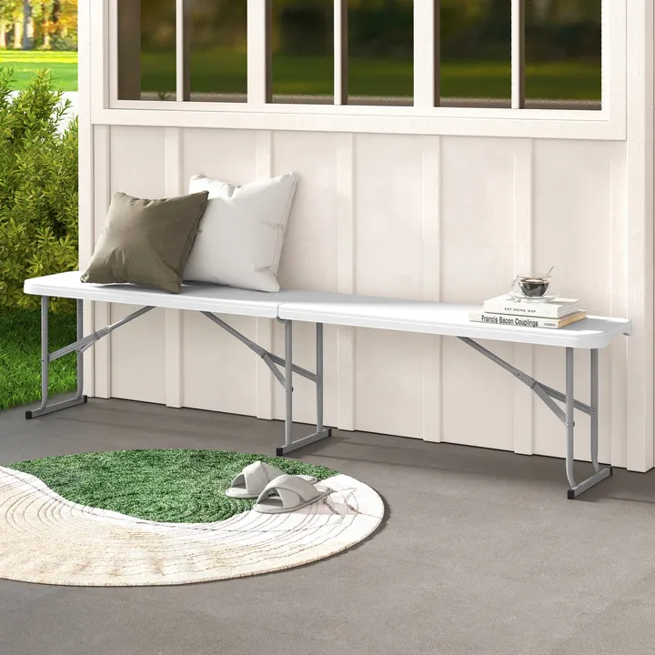 Directdeals 6 Feet Folding Bench for Camping & Dining with Carrying Handle