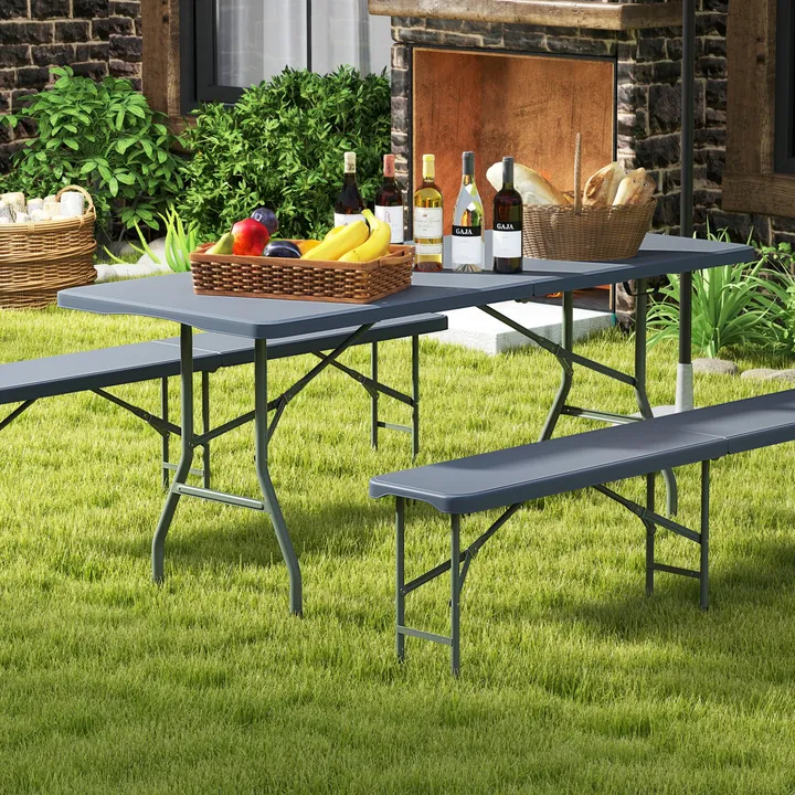 Directdeals 6 Ft Portable Folding Table - 350 LBS Capacity & Weatherproof